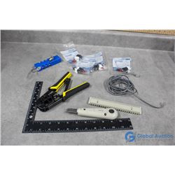 Klein Ratcheting Modular Crimper/Stripper w/Misc tools & Parts
