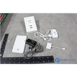 (2) Type C Phone Cords & Adaptor Plugs, USB Plug in, Muti End Adaptor & Smart Charge Bank
