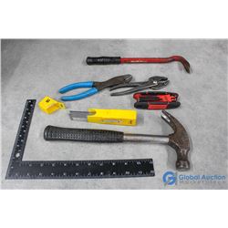Hammer, Pry Bar, (2) Pliers & Allen Wrench Set