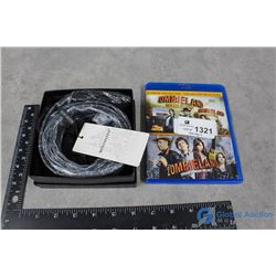 Bostanten Mens Black Leather Belt & Blueray Zombieland Double Tap