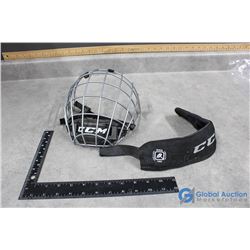 CCM NGR100 Neck Proctector Size Small, CCM FM06 Large Face Mask