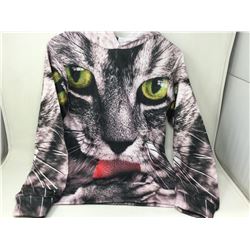Graphic Cat Hoodie (size 150)