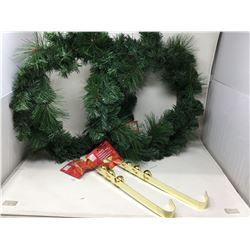 Set of Wreaths and Gold Hangers
