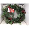 Image 1 : 30in Battery Operated LED Pre-Lit Wreath with Timer