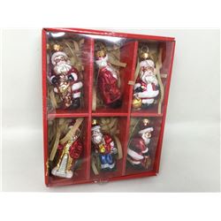 Lot of Glass Santa Ornaments