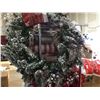Image 1 : 30in Snowy Battery Operated LED Wreath with Timer