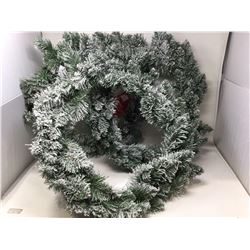 Lot of 3- 26in Flocked Wreaths