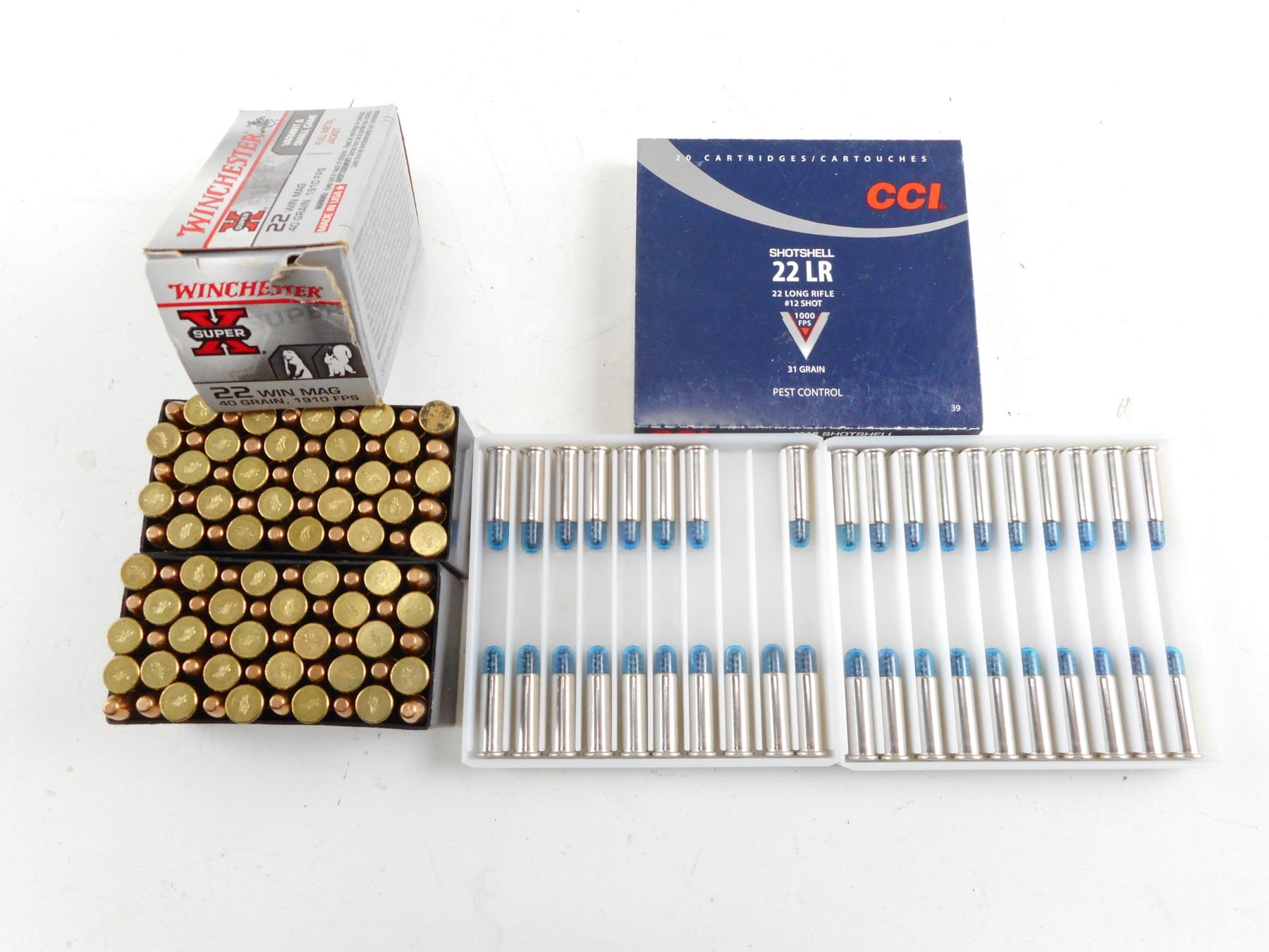 .22 WIN MAG, .22 LR SHOTSHELL AMMO