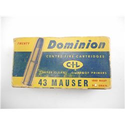 .43 MAUSER RELOADED AMMO