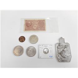 ASSORTED COINS, MEDALS, AND MONEY