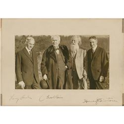 Thomas Edison, Henry Ford, and Harvey Firestone Signed Photograph