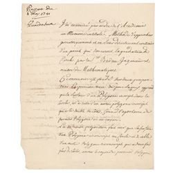 Alexis Clairaut Autograph Document Signed