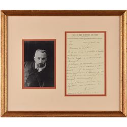 Pierre Curie Autograph Letter Signed