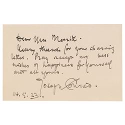 Joseph Conrad Autograph Letter Signed