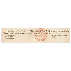 James Fenimore Cooper Autograph Document Signed