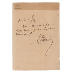 Alexandre Dumas, pere Autograph Letter Signed