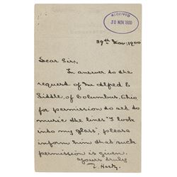 Thomas Hardy Letter Signed