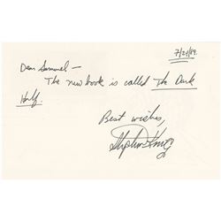 Stephen King Autograph Letter Signed