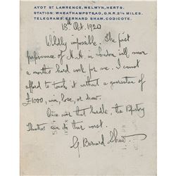 George Bernard Shaw Autograph Letter Signed