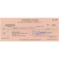 Tennessee Williams Signed Check