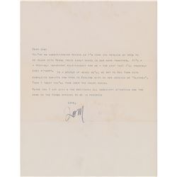 Tennessee Williams Typed Letter Signed