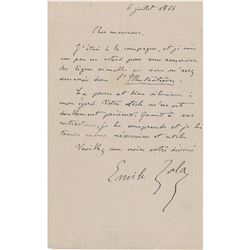 Emile Zola Autograph Letter Signed