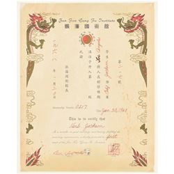 Bruce Lee Document Signed