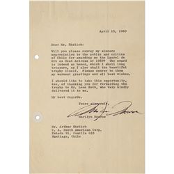Marilyn Monroe Typed Letter Signed