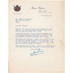 Fred Perry Typed Letter Signed