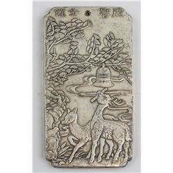 Chinese Silver Deer Pendant with Zuyin Mark