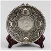 Image 2 : Two Chinese Silver Color Metal Coin Plates
