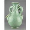 Image 2 : Ming Style Dragon Celadon Glazed Porcelain Vase