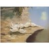 Image 1 : Oil on Canvas Landscape Swans Signed L. Steven