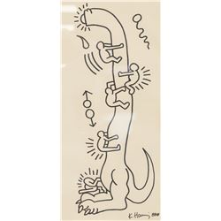 Keith Haring American Mixed Media on Paper