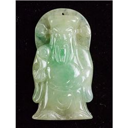 Burma Green Jadeite God of Wealth Pendant