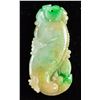 Image 2 : Burma Mixed Tone Jadeite Carved Fish Pendant