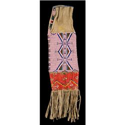 Sioux beaded and quilled pipe bag