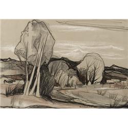 Doel Reed. Conte Crayon original.