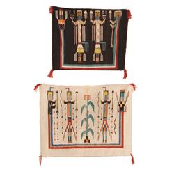 Two Navajo Yei weavings.