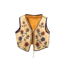 Crow Man's Floral Beaded Vest