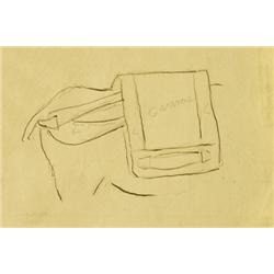 C.M. Russell. Pen & Ink Drawing.