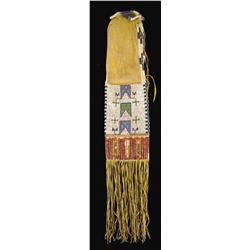 Sioux beaded and quilled pipe bag