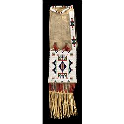 Sioux beaded and quilled pipe bag