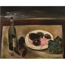 B.J.O. Nordfeldt. Oil on Canvas.