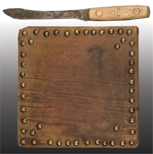 Blackfeet Tobacco Cutting Board and Knife