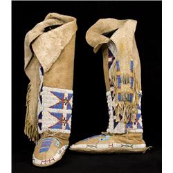Arapaho Woman's Boots with Attached Leggings.