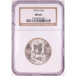 1953-S Franklin Half Dollar Coin NGC MS65