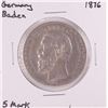 Image 1 : 1876 Germany Wuerttemberg 5 Mark Silver Coin