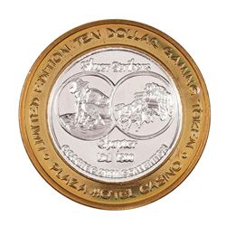 .999 Silver Plaza Hotel & Casino Las Vegas, NV $10 Limited Edition Gaming Token