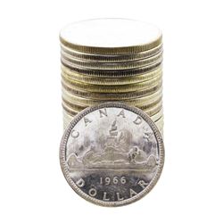 Roll of (20) Brilliant Uncirculated 1966 Canadian Silver Dollar Coins